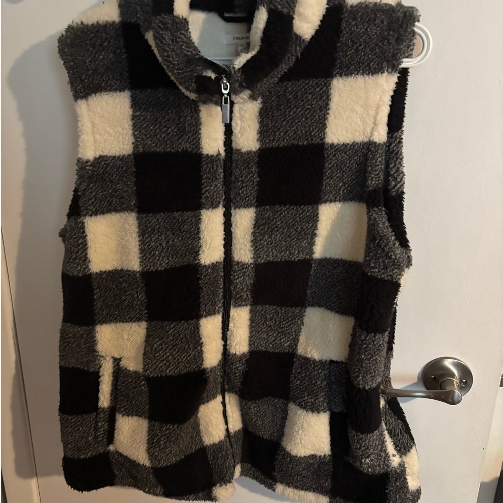 Maurices Black and White Checkered Vest